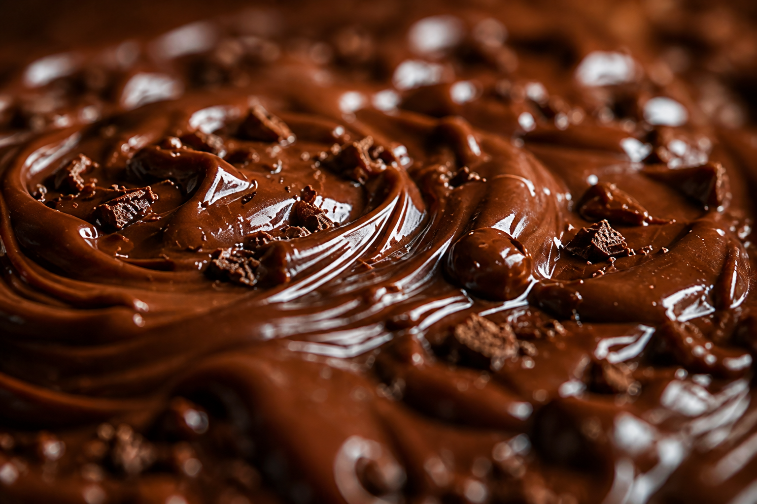 AI macro food shot, chocolate swirl texture